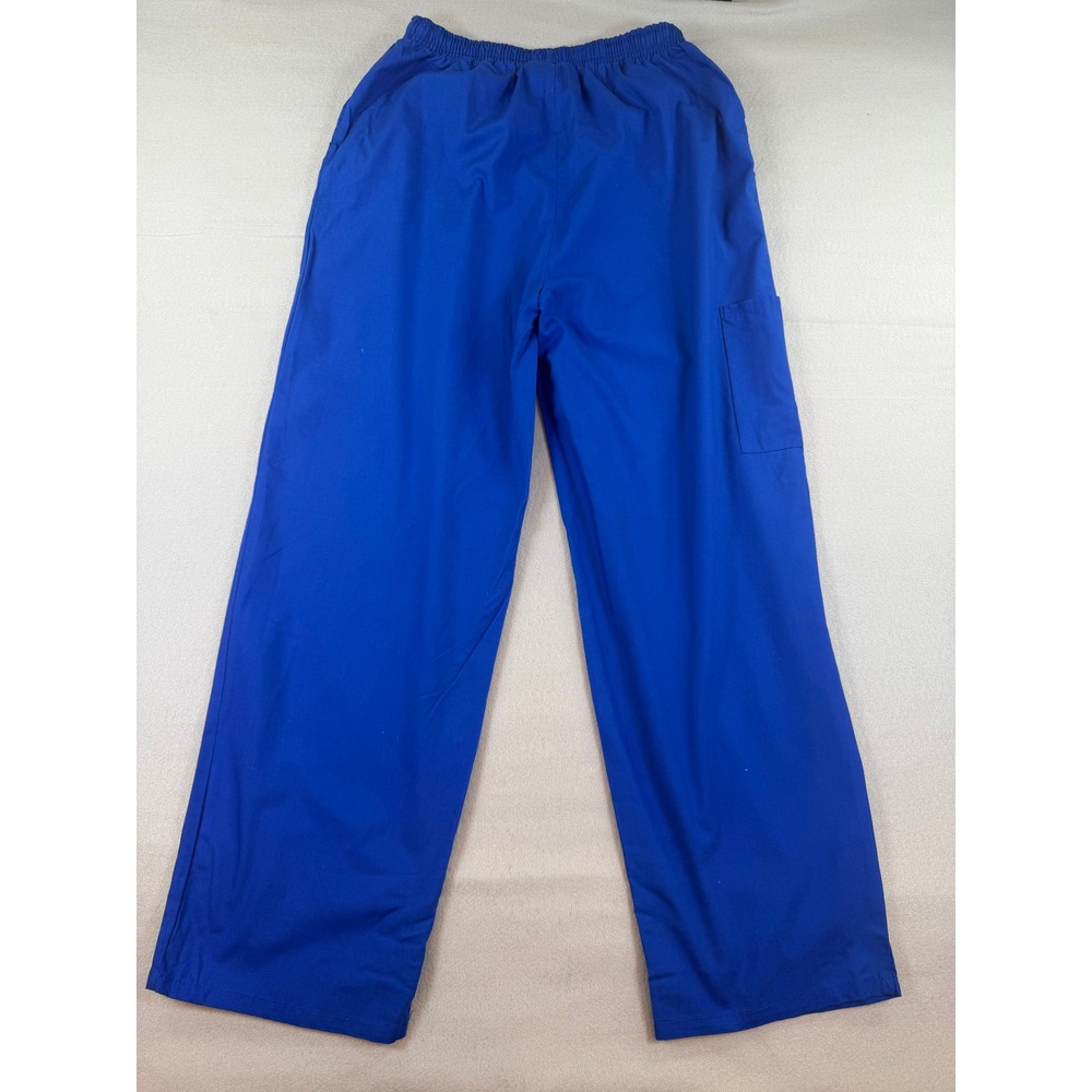 Carol's Scrubs Royal Blue Elastic Waist Cargo Pocket Scrub Pants Womens Medium